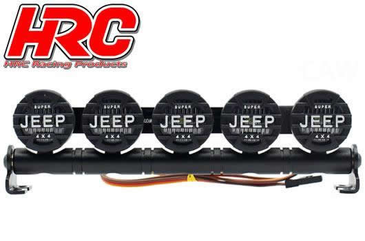 HRC Racing - HRC8723J5 - Set di illuminazione - 1/10 or Monster Truck - LED - JR Connetore - Barra di tetto - Jeep Cover - 5x Bianca LED