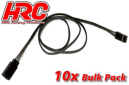 HRC Racing - HRC9245KB - Servo Extension Cable - Male/Female - JR type -  60cm Long - Black/Black/Black - BULK 10 pcs-22AWG