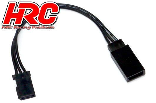HRC Racing - HRC9230K - Servo Extension Cable - Male/Female - (FUT)  -  10cm Long - Black/Black/Black - 22AWG