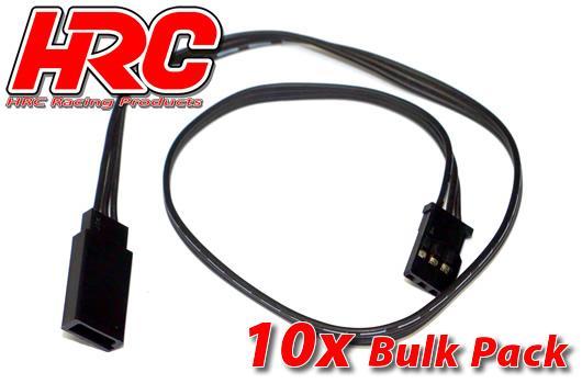 HRC Racing - HRC9232KB - Servo Extension Cable - Male/Female - (FUT)  -  30cm Long - Black/Black/Black - BULK 10 pcs - 22AWG