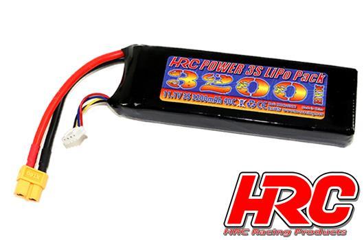 HRC Racing - HRC06332X - Battery - LiPo 3S - 11.1V 3200mAh 40C - No Case -  XT60 Plug 131x44x20mm