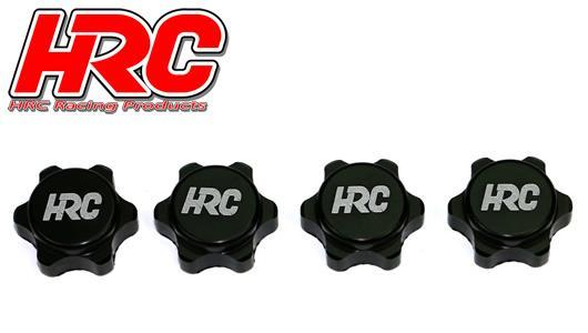HRC Racing - HRC1056PBK - Ecroux de roues 1/8 - 17mm x 1.0 - strié flasqué - Noir (4 pces)