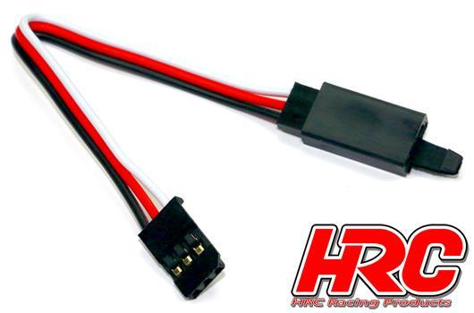 HRC Racing - HRC9230CL - Servo Extension Cable - with Clip - Male/Female - (FUT) -  10cm Long - 22AWG