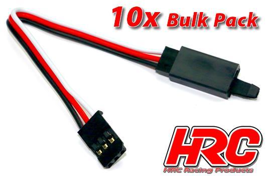 HRC Racing - HRC9230CLB - Servo Extension Cable - with Clip - Male/Female- (FUT) -10cm Long - BULK 10 pcs - 22AWG