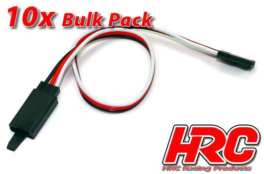 HRC Racing - HRC9231CLB - Servo Extension Cable - with Clip - Male/Female - FUT -  20cm Long - BULK 10 pcs- 22AWG