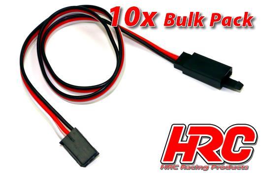 HRC Racing - HRC9234CLB - Servo Extension Cable - with Clip - Male/Female - (FUT) type -  50cm Long - BULK 10 pcs-22AWG