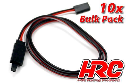 HRC Racing - HRC9236CLB - Servo Extension Cable - with Clip - Male/Female - UNI (FUT)  -  80cm Long - BULK 10 pcs - 22AWG