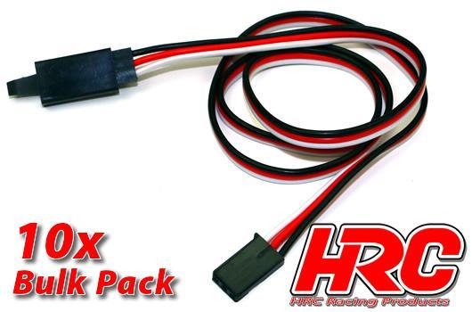 HRC Racing - HRC9237CLB - Servo Extension Cable - with Clip - Male/Female - UNI (FUT)  - 100cm Long - BULK 10 pcs - 22AWG