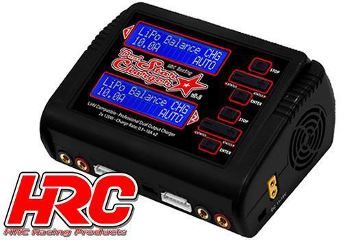 HRC Racing - HRC9361C - Ladegerät - 12/230V - HRC Dual-Star Charger V2.1 - 2x 120W - LSM Sprachwahl