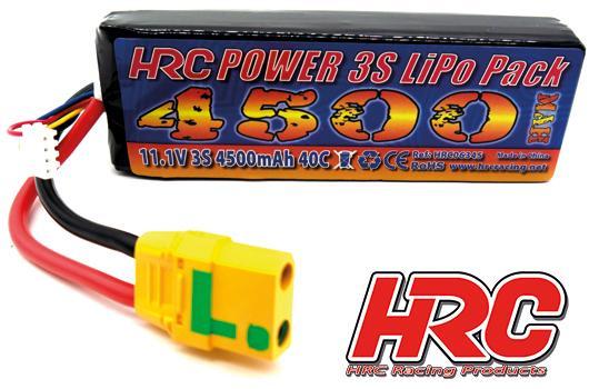 HRC Racing - HRC06345XT90 - Battery - LiPo 3S - 11.1V 4500mAh 40C - No Case - XT90AS - 42x25x138mm