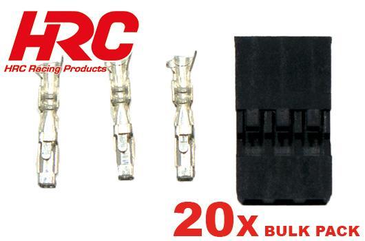 HRC Racing - HRC9211S - Connector - Servo - JR plug - Male - BULK 20 pcs - 22AWG