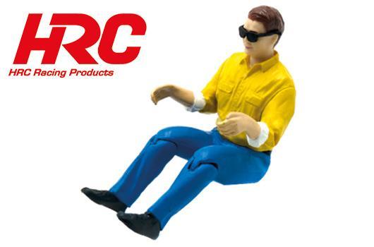 HRC Racing - HRC25266YS - Body Parts - 1/10 Crawler - Pilot 64×80mm (With sunglasses) yellow suit ,blue pants - movable legs