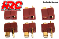 Connector - Ultra T Plug - Male & Female (3 pcs each) - Gold