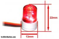 Light Kit - 1/10 TC/Drift - LED - JR Plug - Single Roof Flashing Light V2 - Red