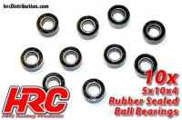 Ball Bearings - metric -  5x10x4mm Rubber sealed (10 pcs)
