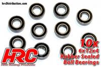 Ball Bearings - metric -  6x12x4mm Rubber sealed (10 pcs)