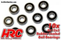 Ball Bearings - metric -  6x15x5mm Rubber sealed (10 pcs)