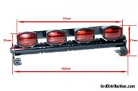 Light Kit - 1/10 or Monster Truck - LED - JR Plug - Roof Light Bar - Type A Red