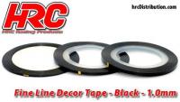 Fine Line Decor Tape - 1.0mm x 15m - Black (15m)