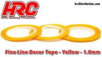 Fine Line Decor Tape - 1.0mm x 15m - Yellow Metallic (15m)