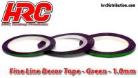 Fine Line Decor Tape - 1.0mm x 15m - Green Metallic (15m)