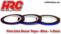 Fine Line Decor Tape - 1.0mm x 15m - Blue Metallic  (15m)