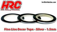 Fine Line Decor Tape - 1.5mm x 15m - Silver (15m)