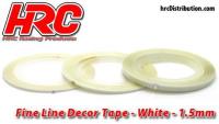 Fine Line Decor Tape - 1.5mm x 15m - White (15m)