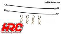 Body Clips - 1/10 - with 110mm Metal Cord (4 + 2 pcs)