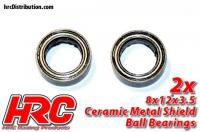 Ball Bearings - metric -  8x12x3.5mm - Ceramic (2 pcs)