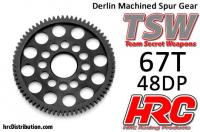 Spur Gear - 48DP - Low Friction Machined Delrin - Ultra Light -   67T
