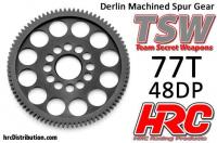 Spur Gear - 48DP - Low Friction Machined Delrin - Ultra Light  -  77T