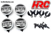 Light Kit - 1/10 or Monster Truck - LED - Hella Cover - 4x (without LED)