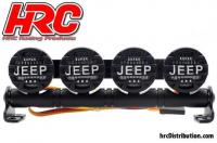 Lichtset - 1/10 oder Monster Truck - LED - JR Stecker - Dachleuchten Stange - Jeep Cover - 4x Weiss LED