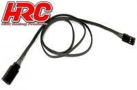 Servo Extension Cable - Male/Female - JR type -  60cm Long - Black/Black/Black-22AWG