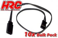 Servo Extension Cable - Male/Female - (FUT)  -  30cm Long - Black/Black/Black - BULK 10 pcs - 22AWG