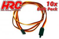 Servo Extension Cable - with Clip - Male/Female - JR type - 100cm Long - BULK 10 pcs-22AWG