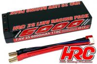 Battery - LiPo HV 2S - 7.6V 6000mAh 110C - RC Car - Hard Case - 5mm Plug 138x46x25mm