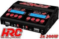 Caricabatterie - 12/230V - HRC Dual-Star PRO Charger V2.0 - 2x 200W (400W AC)