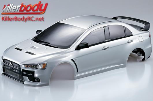 KillerBody - KBD48004 - Body - 1/10 Touring / Drift - 190mm - Finished - Box - Mitsubishi Lancer Evolution X - Silver