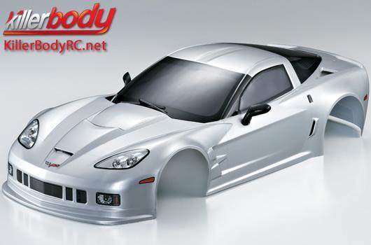 Karosserie - 1/10 Touring / Drift - 190mm - Scale - Fertig lackiert - Box - Corvette GT2 - Silber