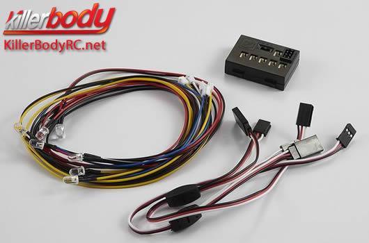 KillerBody - KBD48100 - Light Kit - 1/10 TC/Drift - Scale - LED - Light System with Control Box - 8 LEDs