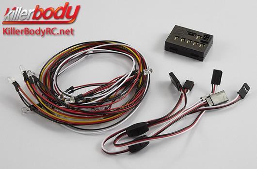 KillerBody - KBD48103 - Set d'éclairage - 1/10 TC/Drift - Scale - LED - Système d'éclairage avec Control Box - 18 LEDs