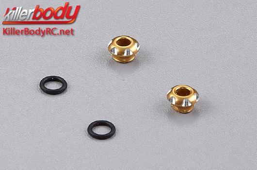 KillerBody - KBD48119GD - Body Parts - Multi Scale Accessory - CNC Aluminum - LED Light Holder - for 3mm LED - Gold (2 pcs)