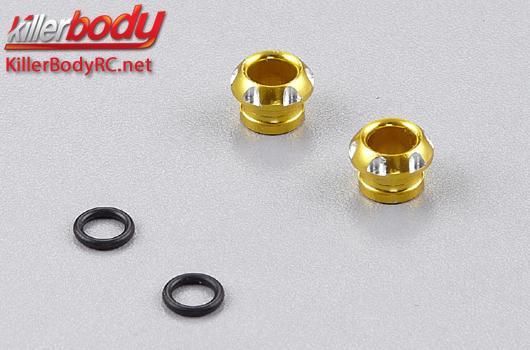 KillerBody - KBD48120GD - Karrosserieteile - Multi Scale Accessory - CNC Aluminium - LED Lichthalter - für 5mm LED - Gold (2 Stk.)