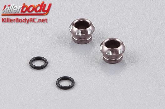 KillerBody - KBD48120GY - Body Parts - Multi Scale Accessory - CNC Aluminum - LED Light Holder - for 5mm LED - Gunmetal (2 pcs)