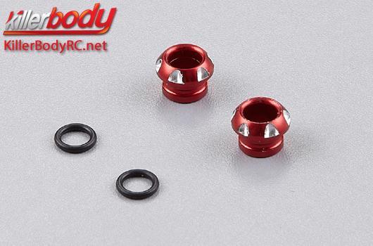 KillerBody - KBD48120RD - Pièces de carrosserie - Multi Scale Accessory - CNC Aluminium - Support de LED - pour LED 5mm - Rouge (2 pces)