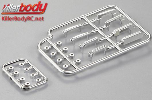 KillerBody - KBD48235 - Body Parts - 1/10 Accessory - Scale - Plastic Door Handle - Chrome