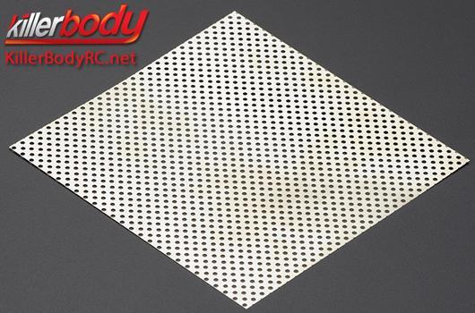 KillerBody - KBD48270 - Body Parts - 1/10 Accessory - Scale - Stainless Steel - Modified Air Intake Mesh - 100x100mm - Perforated - Silver