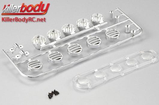 KillerBody - KBD48279 - Body Parts - 1/10 Truck - Scale - Accent Roof Light - Chrome